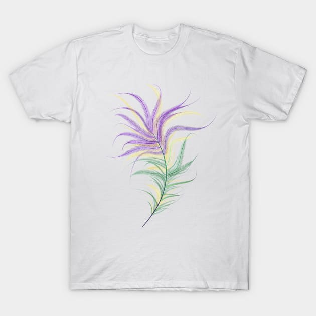 Ostrich Feather Mardi Gras T-Shirt by Blackmoon9